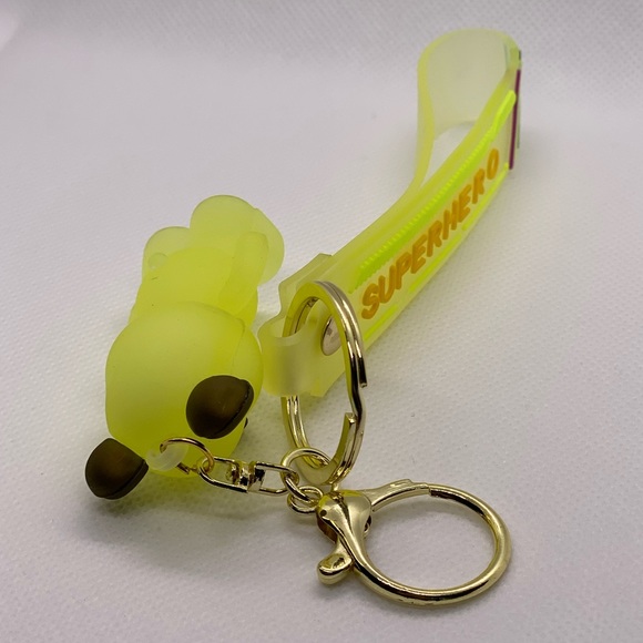 Keychain Charm Superhero Green Bear Supreme airpod case charm cute charm keyring - Picture 6 of 6